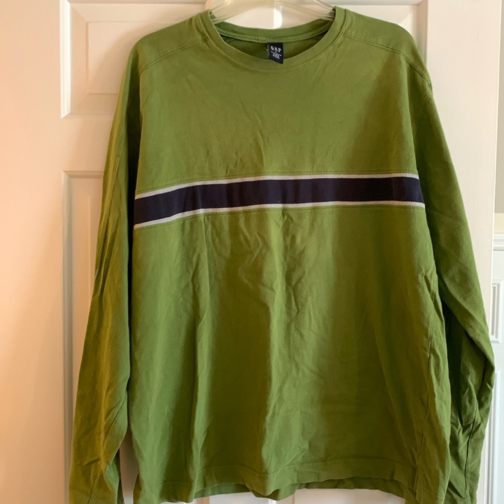 Large vintage Green Gap 1990s Y2K stripe shirt